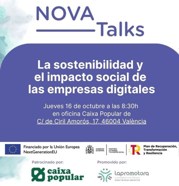 XIV edició de NOVA_Talks: “Sostenibilitat i Impacte Social en les Empreses Digitals”